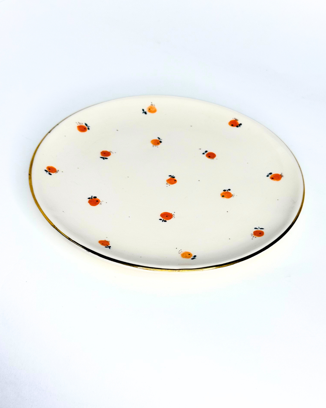 Solmaz Orange Flower Medium Plate
