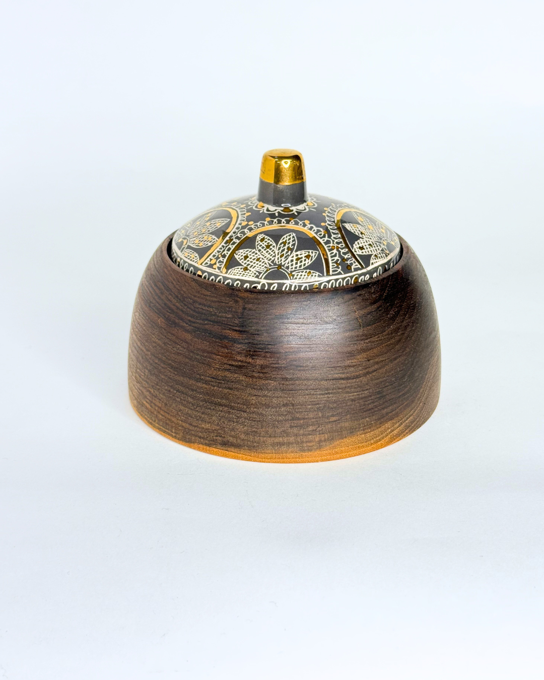 Mehrfam Small Wooden Serving Bowl With Ceramic Lid 2
