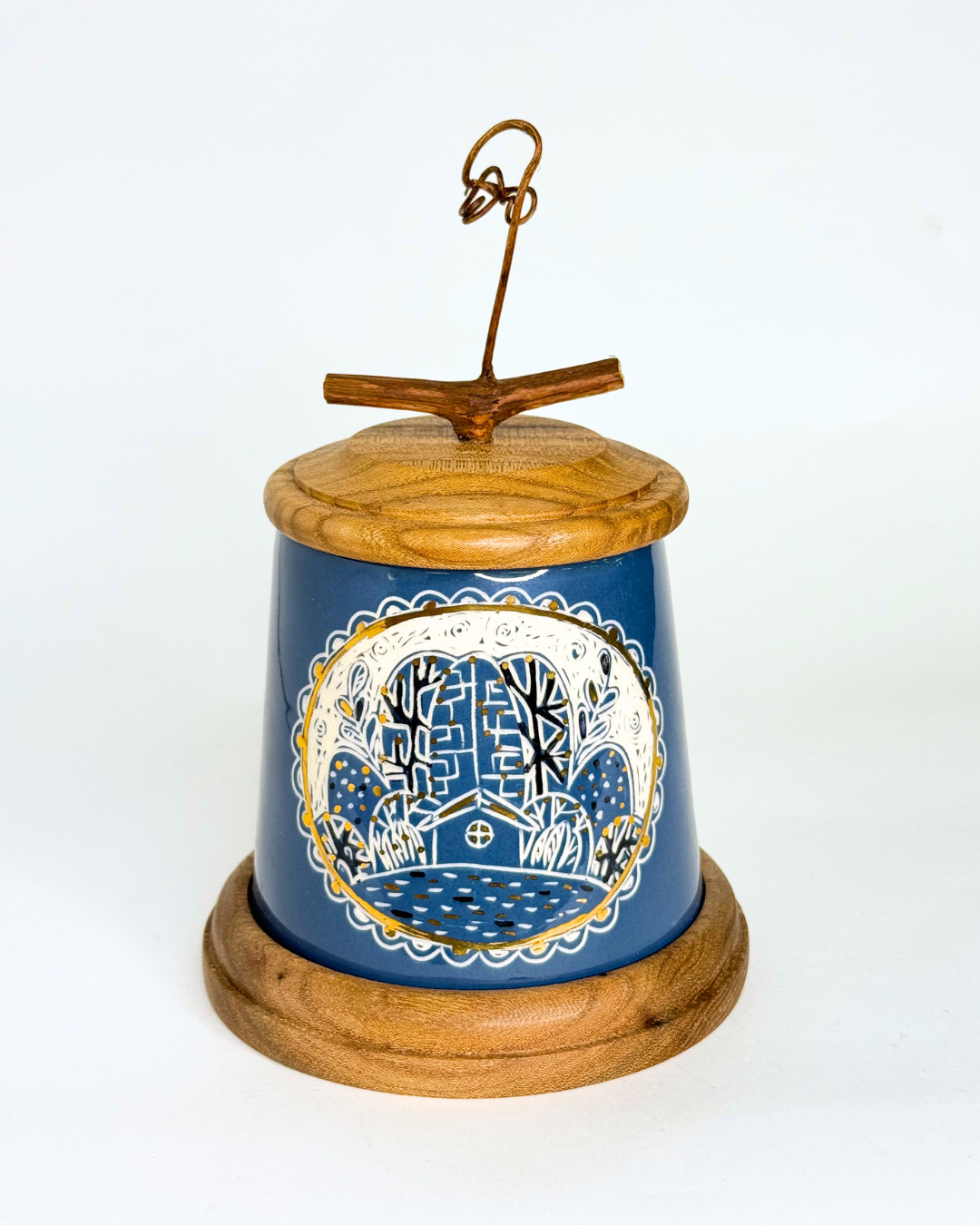 Mehrfam Large Cylinder Container With Wooden Lid
