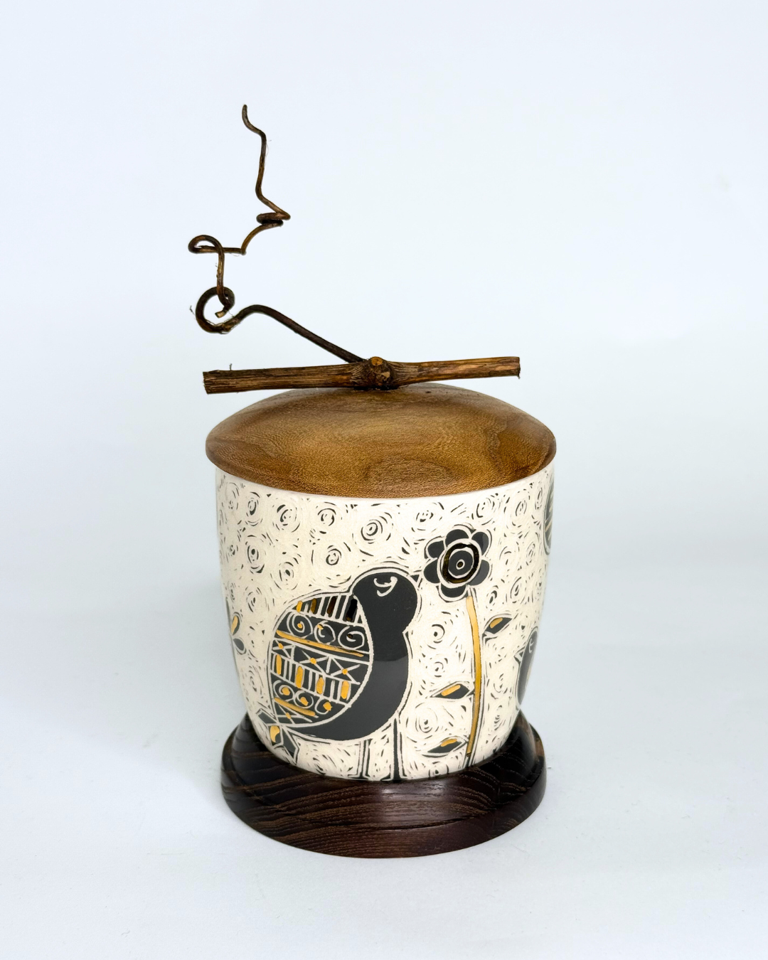 Mehrfam Medium Candy Container With Wooden Lid