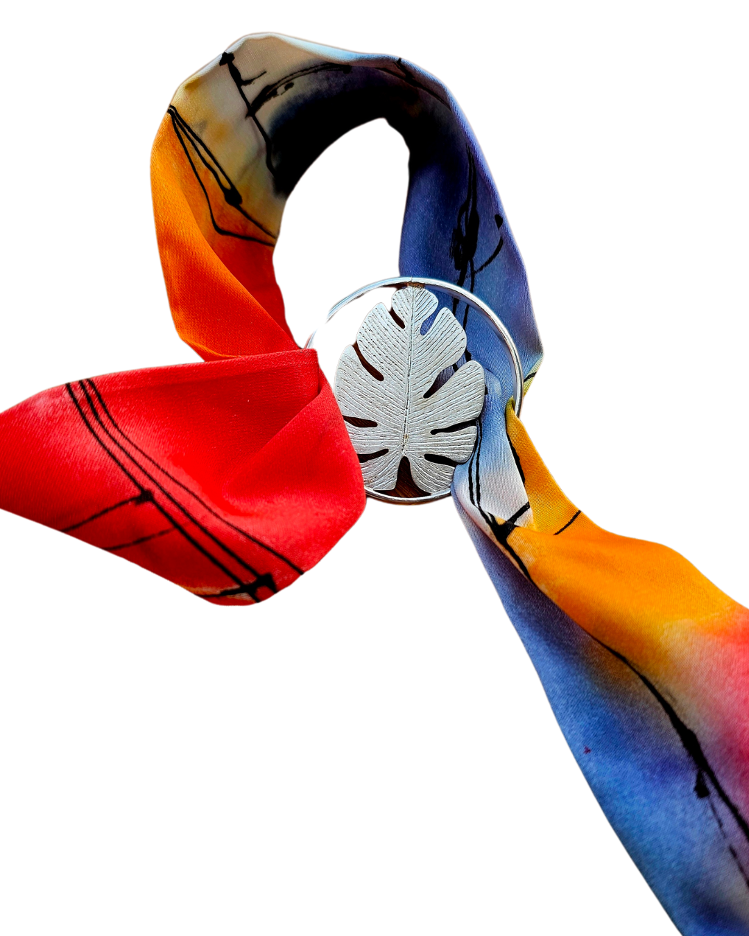 Yana Leaf Silver Fabric Bracelets