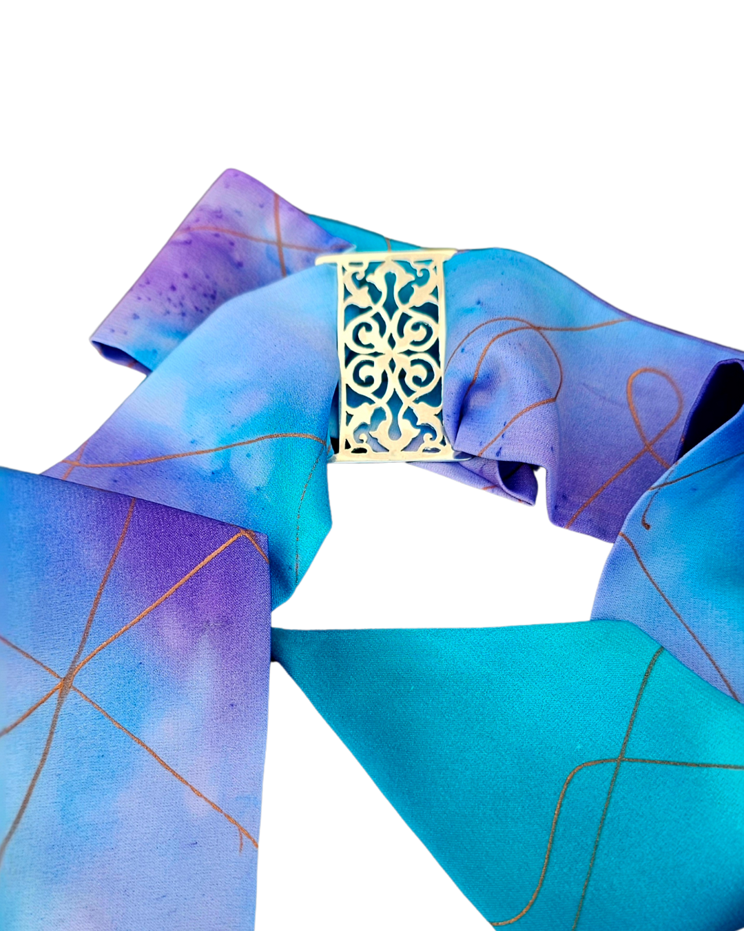 Yana Triangle Silver Fabric Bracelets