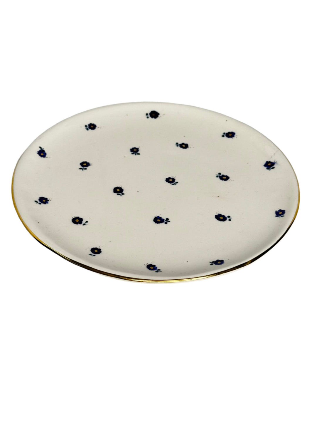 Solmaz Blue dot flower Medium Plate