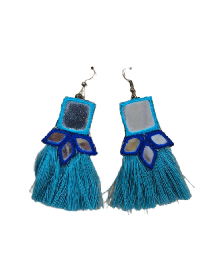 Akoot Handmade Earing - Blue Square